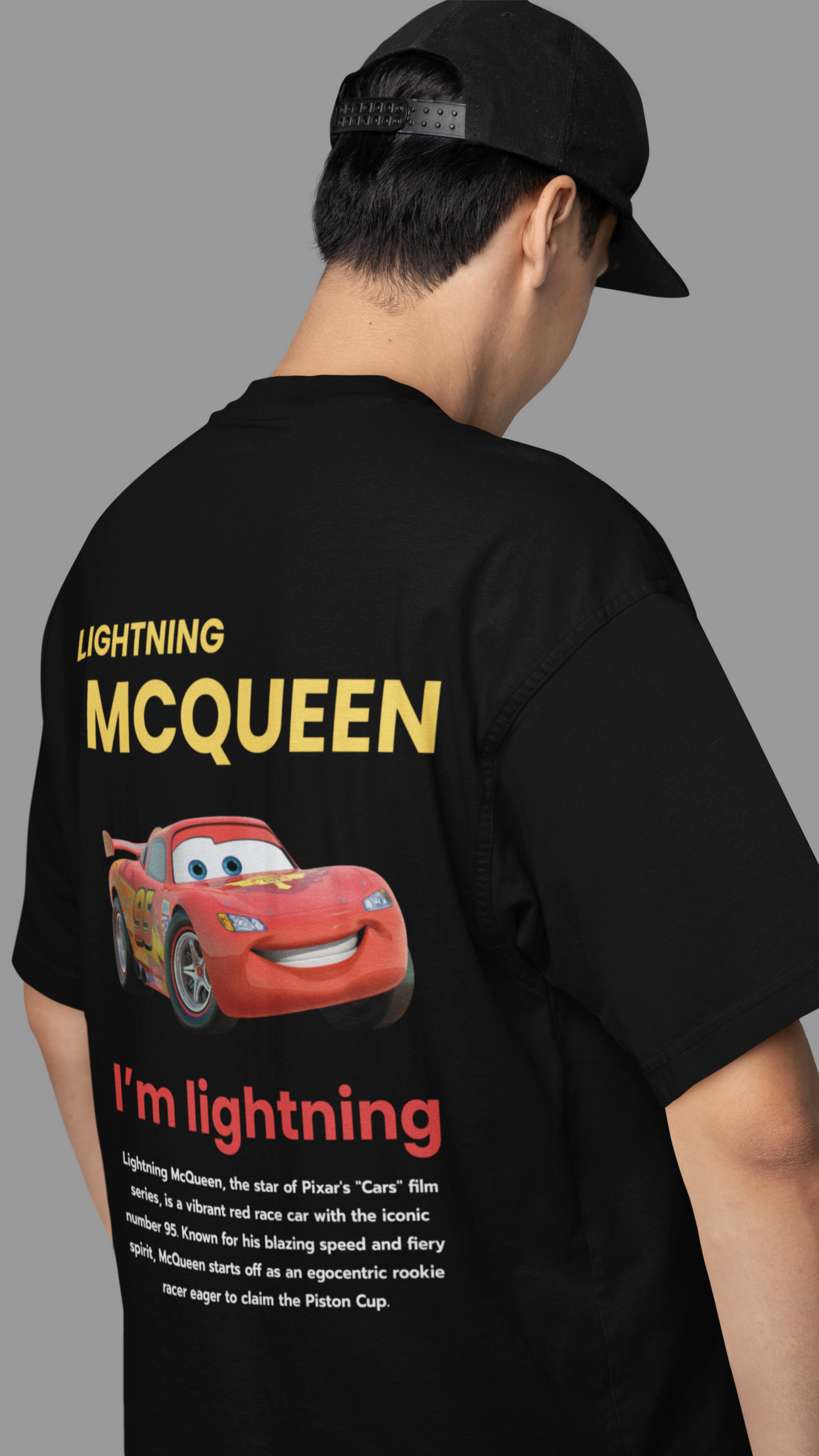 Lightning McQueen from Cars - Oversized Fit Tee